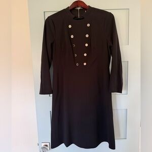Tommy Hilfiger Black Long Sleeve Dress with Button Accents